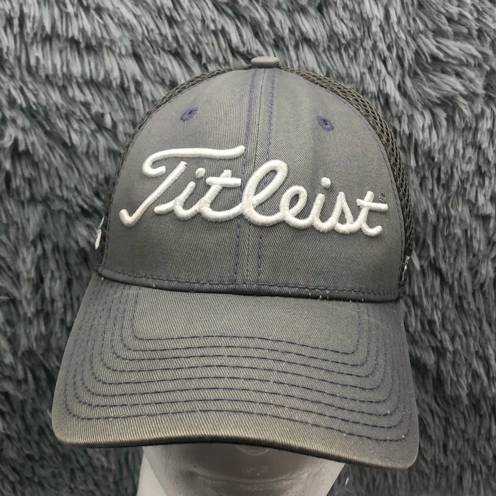 Titleist Hat Mens Small Medium Gray White Golf FJ Footjoy Baseball Cap Hat